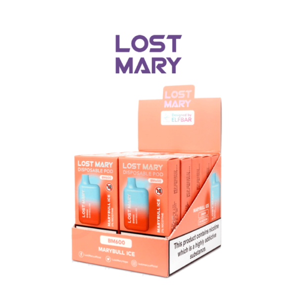 Estuche 10 uds – Lost Mary Elite Pod desechable 20mg nicotina – Marybull Ice