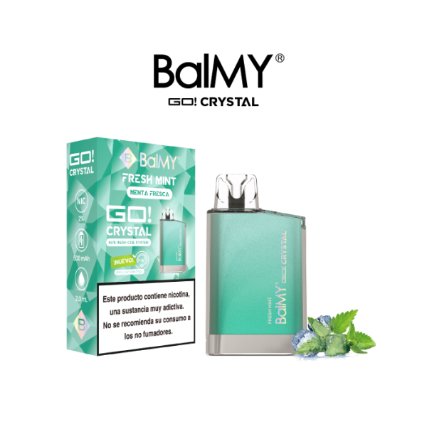 Estuche 10 pods desechables BalMY GO Crystal 20mg/ml nicotina – Menta Fresca