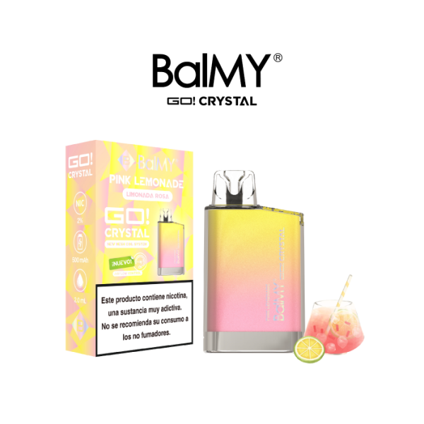 Estuche 10 pods desechables BalMY GO Crystal 20mg/ml nicotina – Pink Lemonade