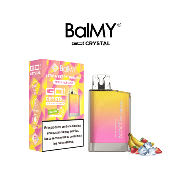 Estuche 10 pods desechables BalMY GO Crystal 20mg/ml nicotina – Fresa y Banana