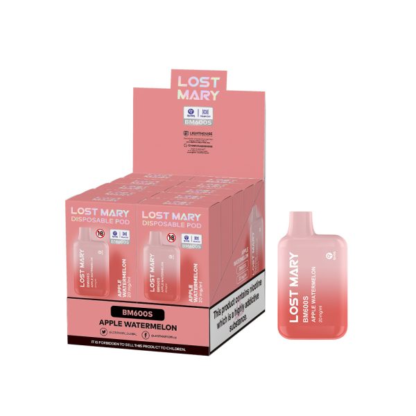 Estuche 10 uds - Lost Mary Elite Pod desechable 20mg nicotina - Manzana y Sandia