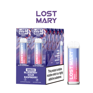 Estuche 10 uds – Lost Mary QM Crystal 600 pod desechable 20mg/ml nicotina – Arándano y Frambuesa agria