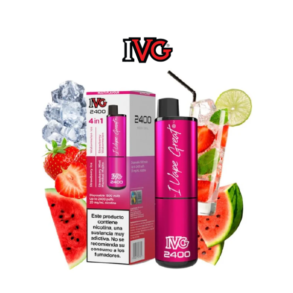 Pod desechable IVG 2400 puff 4 sabores en 1 con 20mg/ml nicotina – Pink Edition