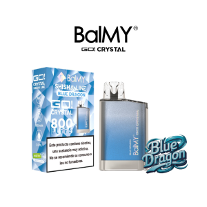 Estuche 10 pods desechables BalMY GO Crystal 800 puffs 20mg/ml nic. sabores Shisha Line – Blue Dragon