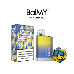 Estuche 10 pods desechables BalMY GO Crystal 800 puffs 20mg/ml nic. sabores Shisha Line – Blue Yellow