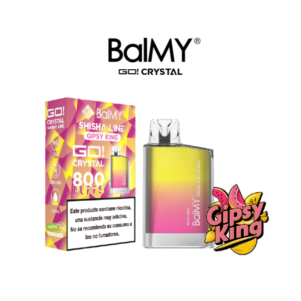 Estuche 10 pods desechables BalMY GO Crystal 800 puffs 20mg/ml nic. sabores Shisha Line – Gipsy King