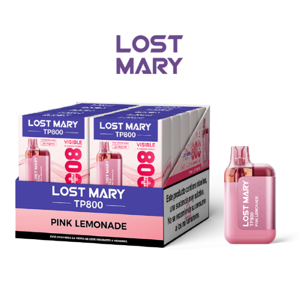 Estuche 10 uds – Lost Mary pod desechable TP 800 puffs 20mg/ml nicotina – Pink Lemonade