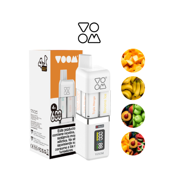 Multi pod VOOM 2400 puffs 4 sabores en 1 con 20 mg/ml nicotina Starter Kit - Fruits Serie