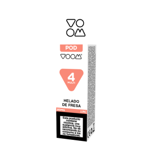 Estuche 5 cápsulas repuesto VOOM 4 MULTI POD prellenada 20mg/ml nicotina – (5 pack x 1) – Helado de Fresa