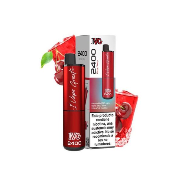 Pod desechable IVG 2400 puff 4 capsulas en 1 con 20mg/ml nicotina - Refresco de Cereza