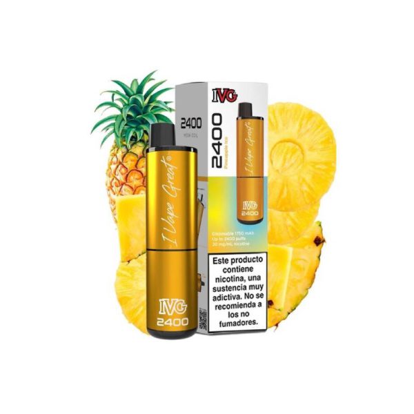 Pod desechable IVG 2400 puff 4 capsulas en 1 con 20mg/ml nicotina - Piña Helada