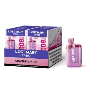 Estuche 10 uds – Lost Mary pod desechable TP 800 puffs 20mg/ml nicotina – Arandano rojo helado