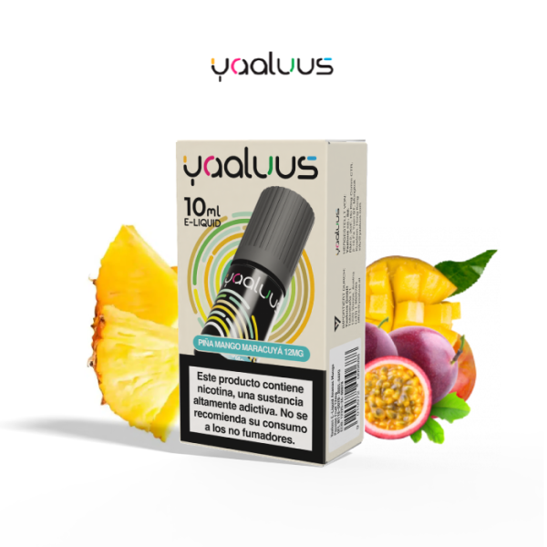 Sales de Nicotina Yaaluus bote 10 ml. (12mg o 20mg nic.) – Piña Mango Maracuyá