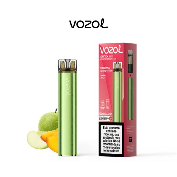 Estuche 10 pods recargables VOZOL Switch PRO Kit Starter 20mg/ml nicotina – Manzana y Melocotón